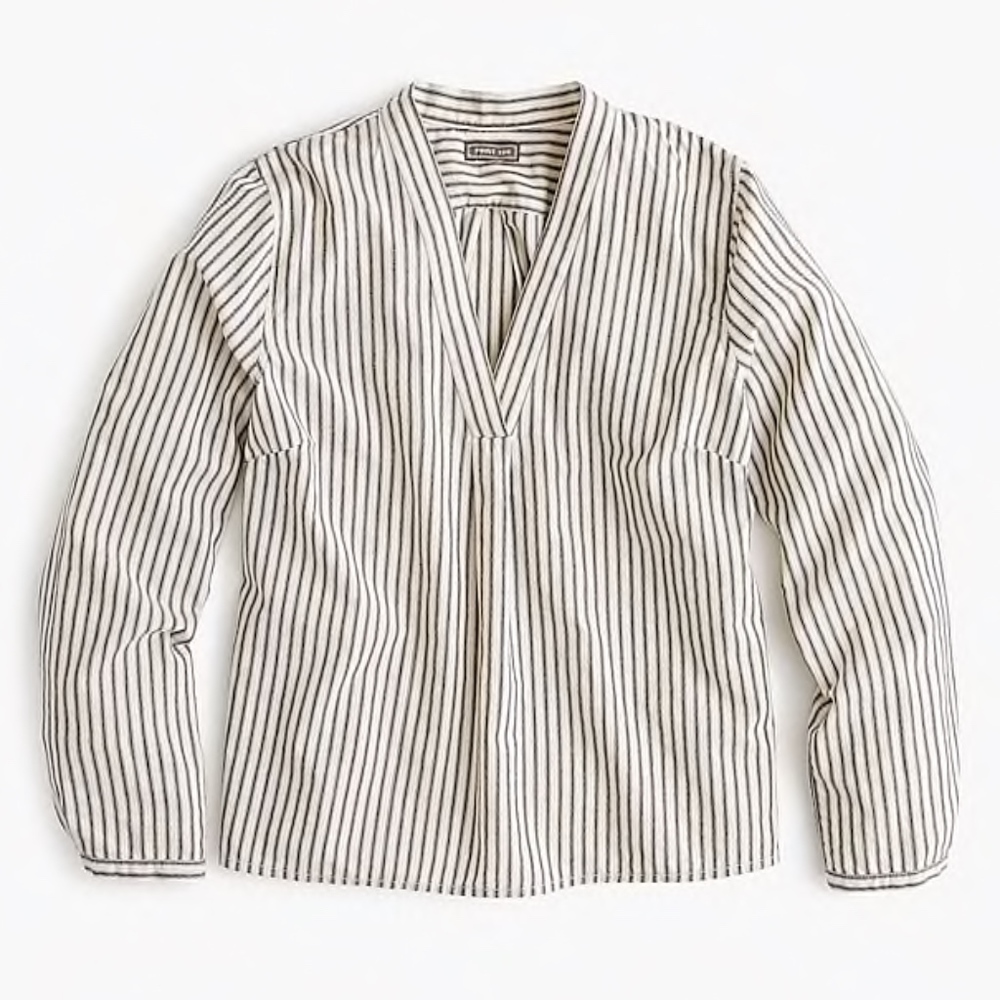 NWT Point Sur JCrew V-Neck Popover Indigo Stripe L